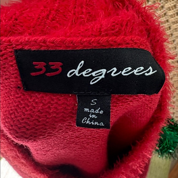 32 Degrees Red Flaming Ugly Christmas Sweater. Size Small. Excellent Condition. - Picture 7 of 7